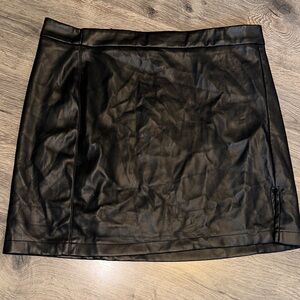 Shinestar Black Faux Leather Mini Skirt